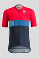 SPORTFUL Cycling short sleeve jersey - SNAP KID - cyclamen/blue