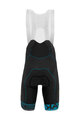 KARPOS Cycling bib shorts - VERVE EVO - black/turquoise