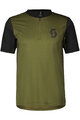 SCOTT Cycling short sleeve jersey - TRAIL VERTIC ZIP SS - green/black