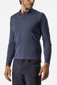 CASTELLI Cycling long sleeve t-shirt - TECH 2 HENLEY - blue