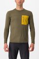 CASTELLI Cycling winter long sleeve jersey - UNLIMITED MERINO - brown/yellow