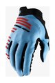 100% SPEEDLAB Cycling long-finger gloves - R-CORE - light blue/red