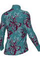 ALÉ Cycling winter long sleeve jersey - PR-E FLOWER - turquoise