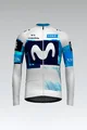 GOBIK Cycling winter long sleeve jersey - HYBER MOVISTAR TEAM 2025 - white/blue/light blue