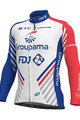 ALÉ Cycling winter long sleeve jersey - GROUPAMA FDJ 19 WNT - red/blue/white