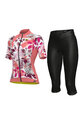 ALÉ Cycling short sleeve jersey and shorts - PR-S GARDEN LADY - pink/black