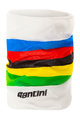 SANTINI Cycling neckwarmer - UCI RAINBOW - white/rainbow